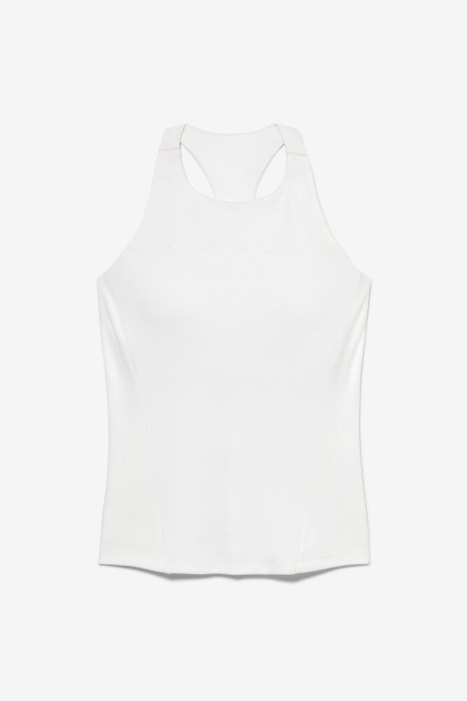 Fila White Line Racerback White Tank Top Womens - NZ 07981-MLCI